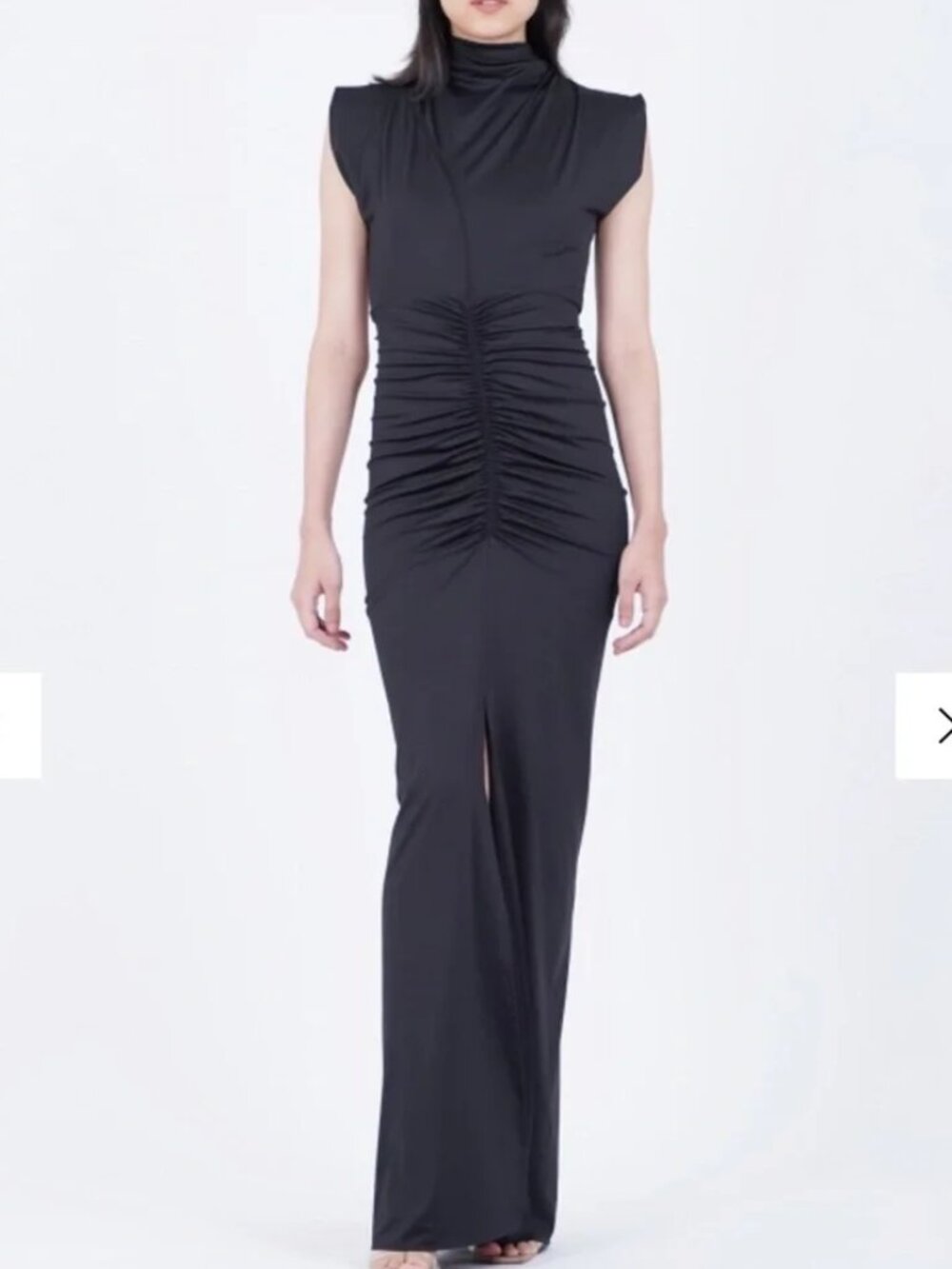 NWT VICTORIA BECKHAM Ruched Jersey Gown in Black Size 8